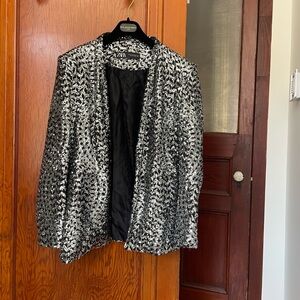 Zara Women's Shimmering Silver Blazer